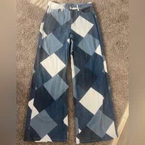 SHEIN Blue and White Jeans
